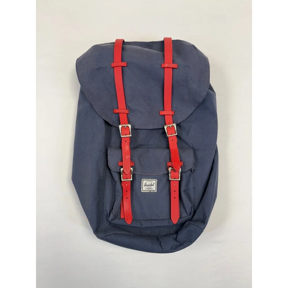 Herschel Supply Co Backpack Blue Red Straps Roll‎ Top Casual Everyday Travel